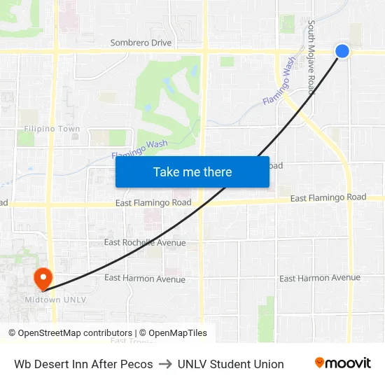 Wb Desert Inn After Pecos to UNLV Student Union map