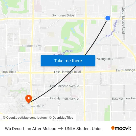 Wb Desert Inn After Mcleod to UNLV Student Union map