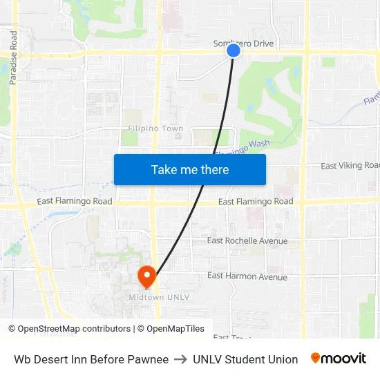 Wb Desert Inn Before Pawnee to UNLV Student Union map