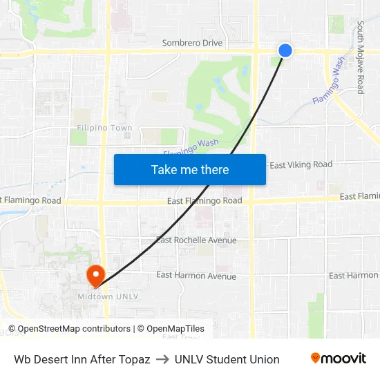 Wb Desert Inn After Topaz to UNLV Student Union map
