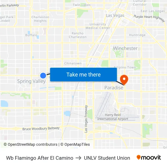 Wb Flamingo After El Camino to UNLV Student Union map