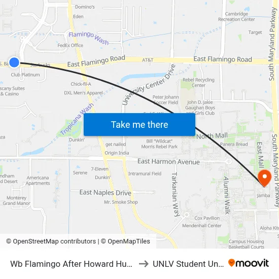 Wb Flamingo After Howard Hughes to UNLV Student Union map