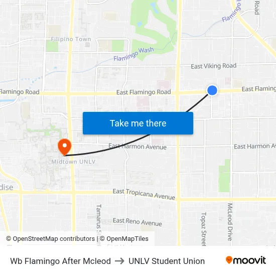 Wb Flamingo After Mcleod to UNLV Student Union map
