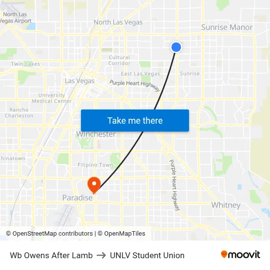 Wb Owens After Lamb to UNLV Student Union map