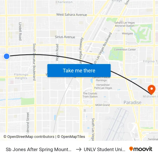 Sb Jones After Spring Mountain to UNLV Student Union map