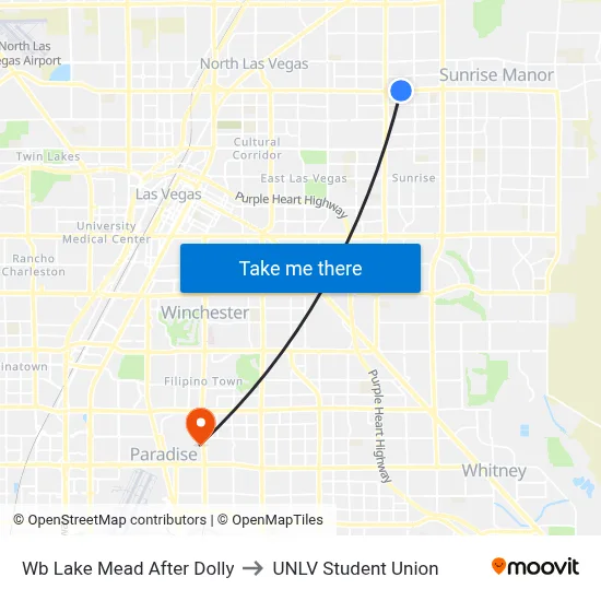Wb Lake Mead After Dolly to UNLV Student Union map