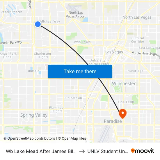 Wb Lake Mead After James Bilbray to UNLV Student Union map