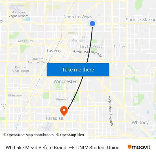Wb Lake Mead Before Brand to UNLV Student Union map