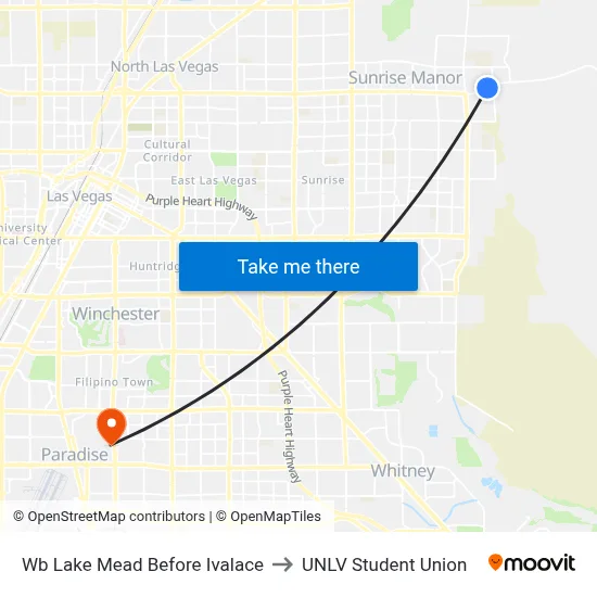 Wb Lake Mead Before Ivalace to UNLV Student Union map