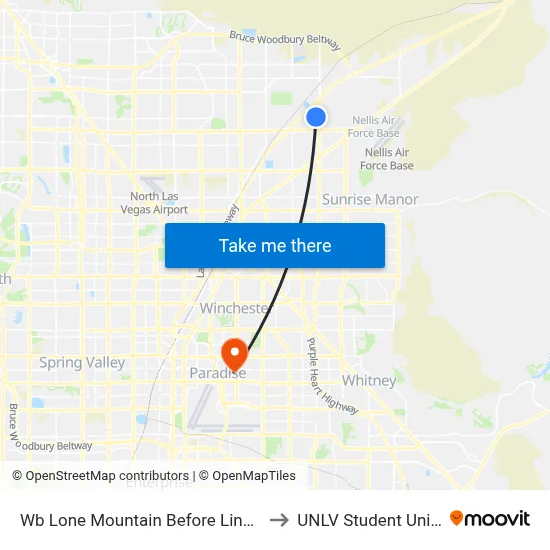 Wb Lone Mountain Before Lincoln to UNLV Student Union map