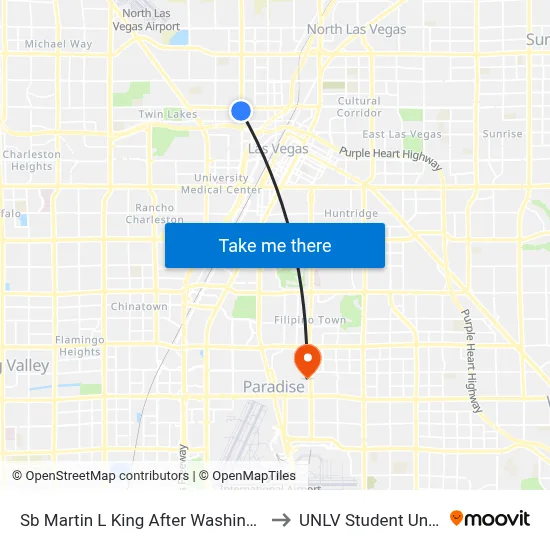 Sb Martin L King After Washington to UNLV Student Union map