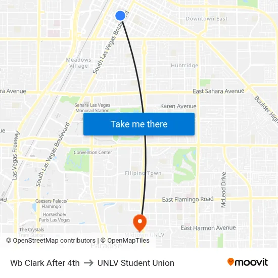 Wb Clark After 4th to UNLV Student Union map