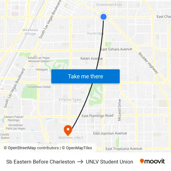 Sb Eastern Before Charleston to UNLV Student Union map