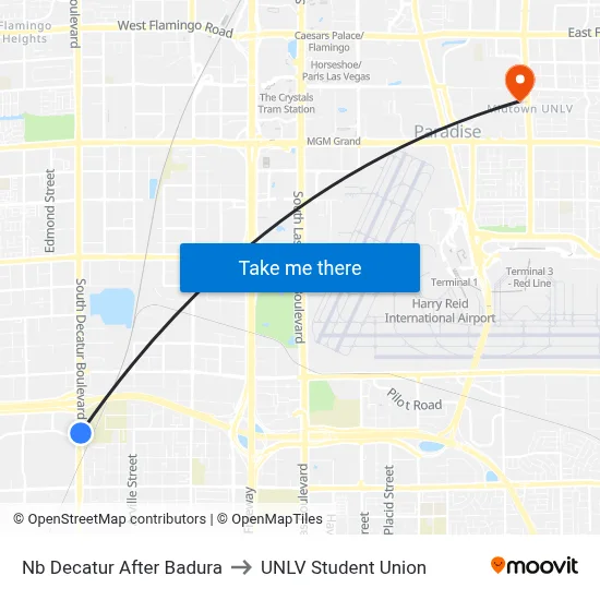 Nb Decatur After Badura to UNLV Student Union map