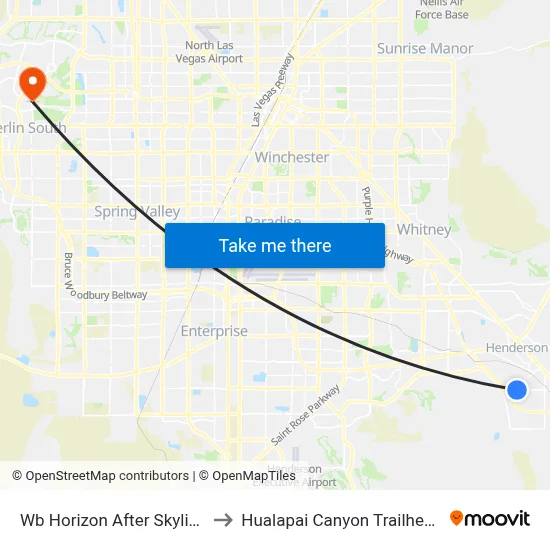 Wb Horizon After Skyline to Hualapai Canyon Trailhead map