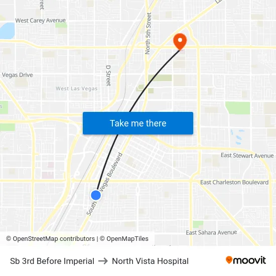 Sb 3rd Before Imperial to North Vista Hospital map