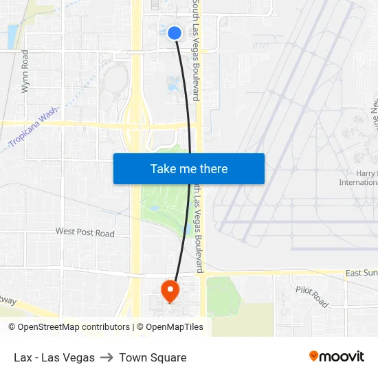 Lax - Las Vegas to Town Square map