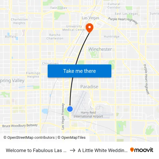 Welcome to Fabulous Las Vegas sign to A Little White Wedding Chapel map