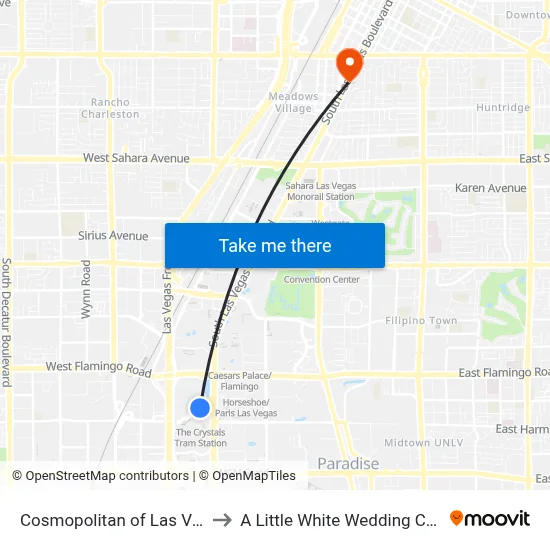 Cosmopolitan of Las Vegas to A Little White Wedding Chapel map