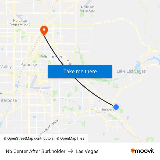Nb Center After Burkholder to Las Vegas map