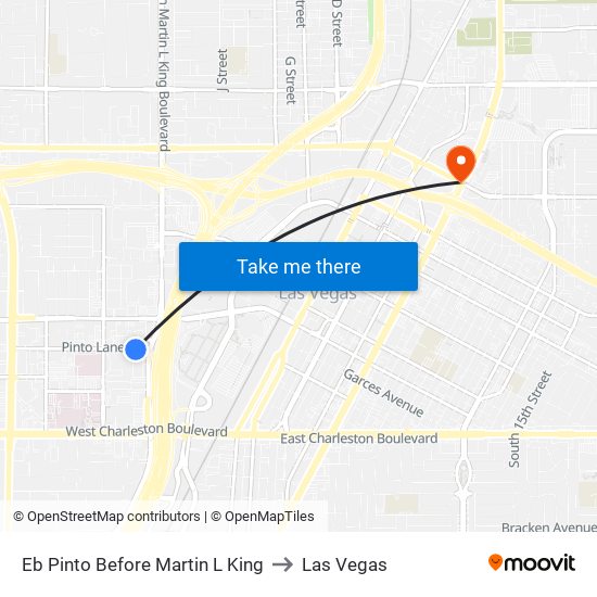Eb Pinto Before Martin L King to Las Vegas map