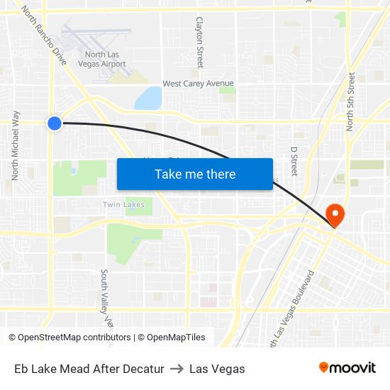 Eb Lake Mead After Decatur to Las Vegas map