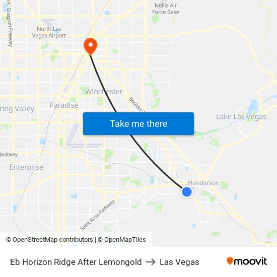 Eb Horizon Ridge After Lemongold to Las Vegas map
