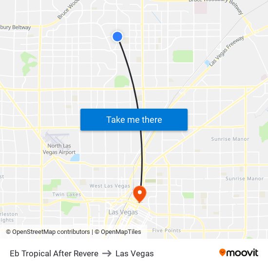 Eb Tropical After Revere to Las Vegas map