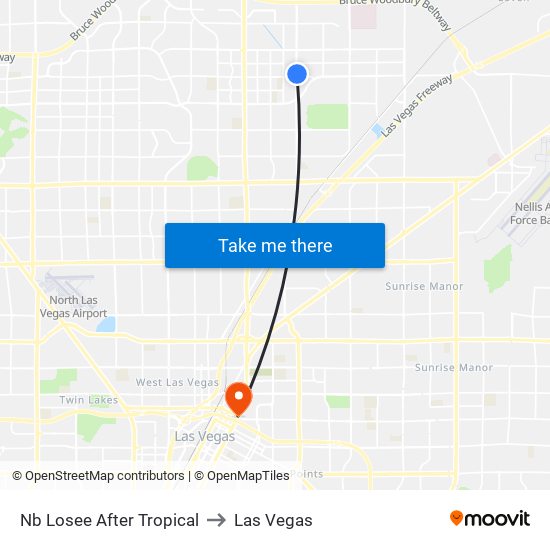 Nb Losee After Tropical to Las Vegas map
