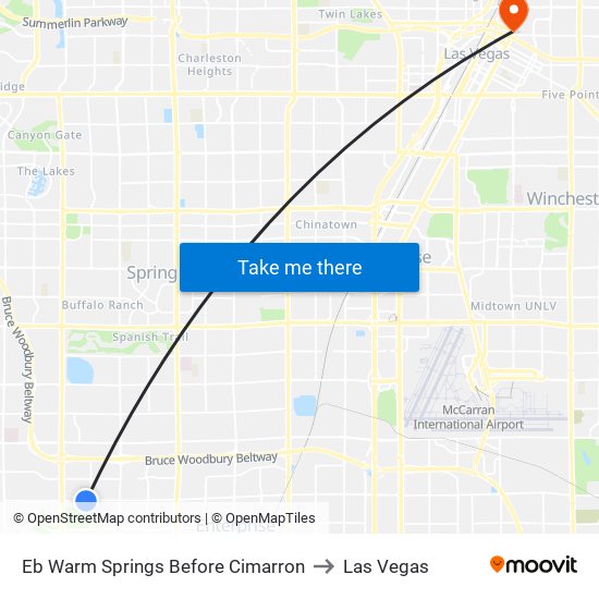 Eb Warm Springs Before Cimarron to Las Vegas map
