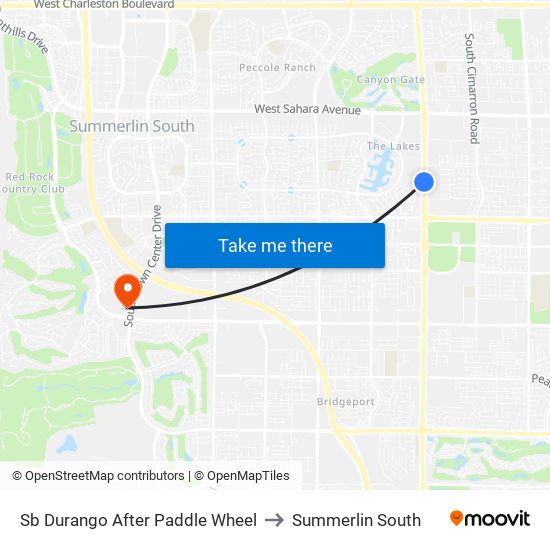 Sb Durango After Paddle Wheel to Summerlin South map