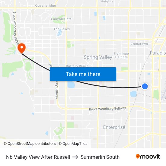 Nb Valley View After Russell to Summerlin South map
