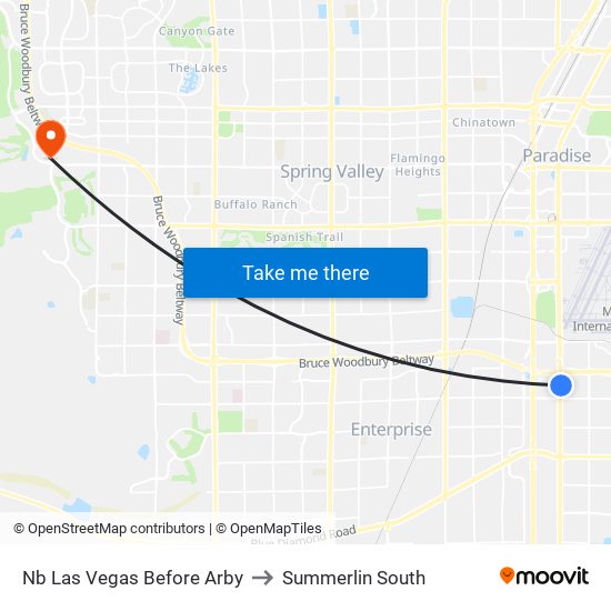 Nb Las Vegas Before Arby to Summerlin South map
