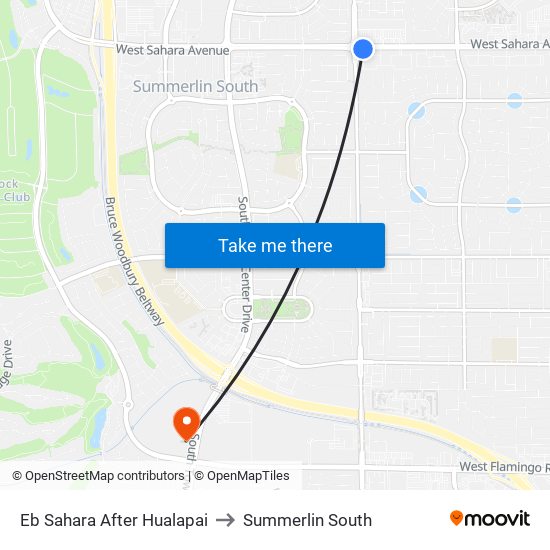 Eb Sahara After Hualapai to Summerlin South map