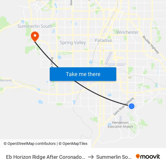 Eb Horizon Ridge After Coronado Ctr to Summerlin South map