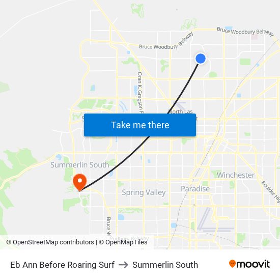 Eb Ann Before Roaring Surf to Summerlin South map