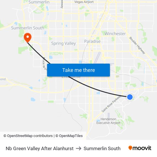 Nb Green Valley After Alanhurst to Summerlin South map