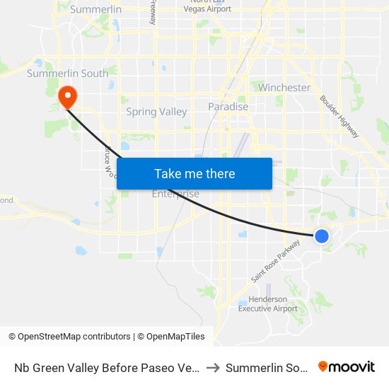 Nb Green Valley Before Paseo Verde to Summerlin South map