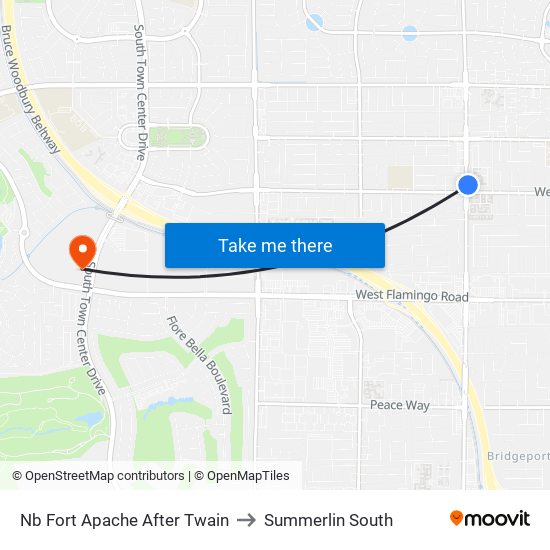 Nb Fort Apache After Twain to Summerlin South map