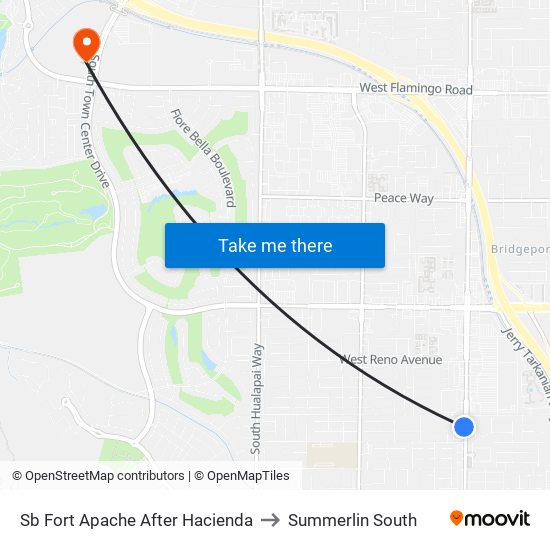 Sb Fort Apache After Hacienda to Summerlin South map