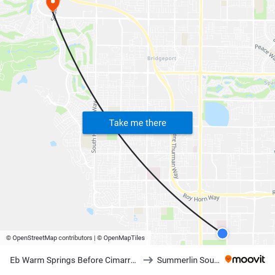 Eb Warm Springs Before Cimarron to Summerlin South map