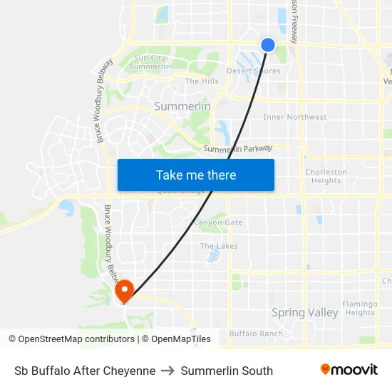 Sb Buffalo After Cheyenne to Summerlin South map