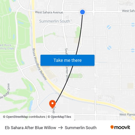 Eb Sahara After Blue Willow to Summerlin South map