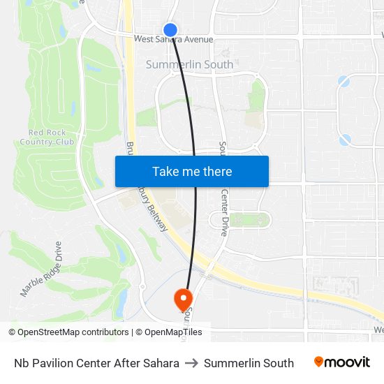 Nb Pavilion Center After Sahara to Summerlin South map