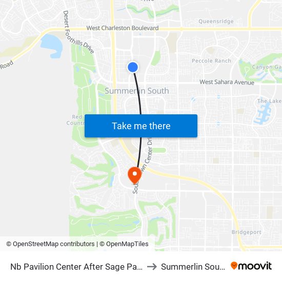 Nb Pavilion Center After Sage Park to Summerlin South map