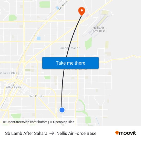 Sb Lamb After Sahara to Nellis Air Force Base map