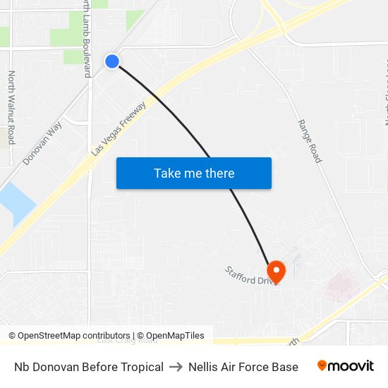 Nb Donovan Before Tropical to Nellis Air Force Base map