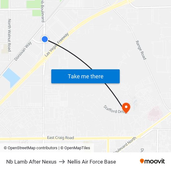 Nb Lamb After Nexus to Nellis Air Force Base map