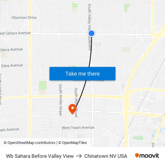 Wb Sahara Before Valley View to Chinatown NV USA map