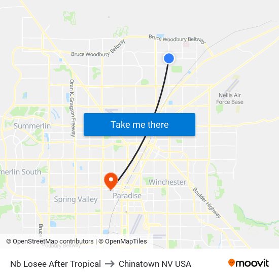 Nb Losee After Tropical to Chinatown NV USA map